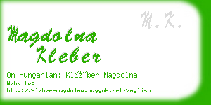 magdolna kleber business card